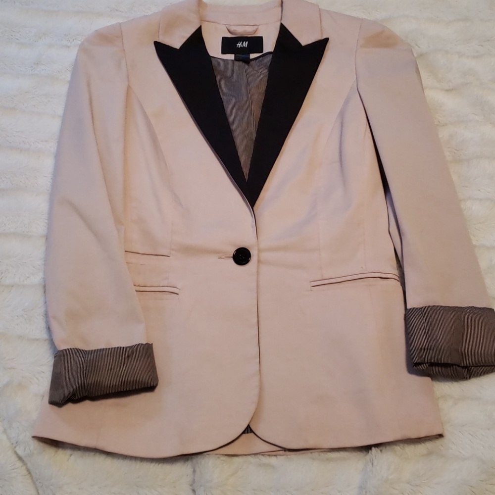 H&M Pink and Black blazer
